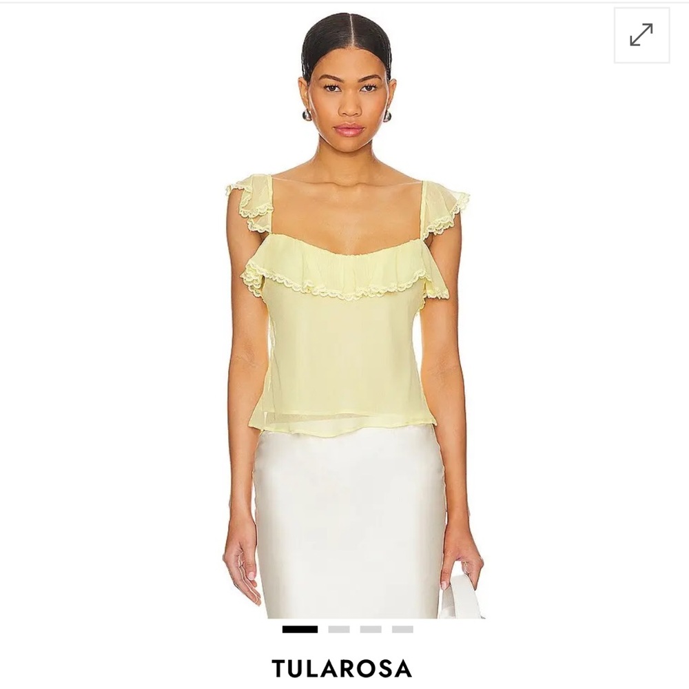 Tularosa Yellow Ruffle Trim Women's Top - size xs